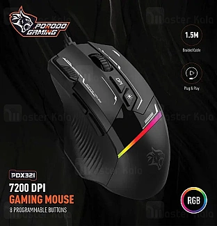 موس Porodo PDX321 7200DPI Gaming Mouse